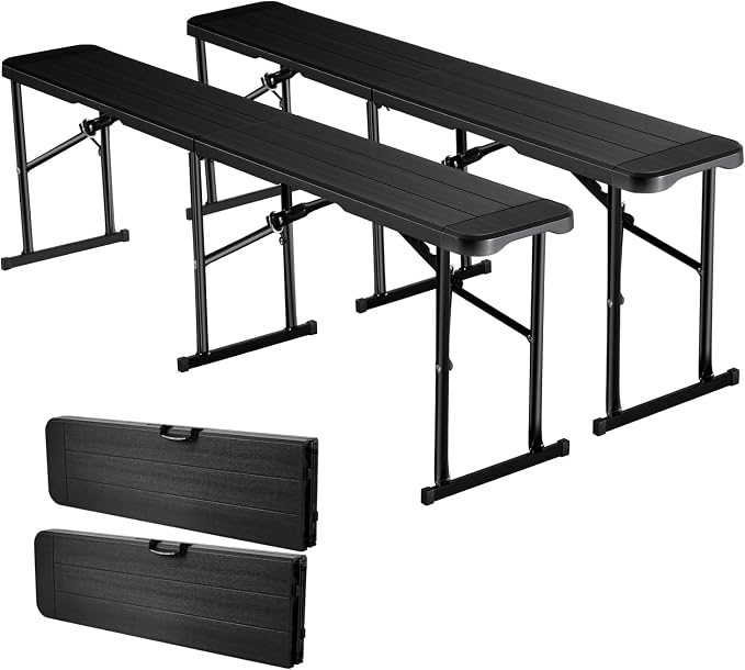 VEVOR Plastic Folding Bench, 6 ft Portable Bench by VEVOR