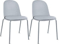 2xhome Set of 2 Modern Stackable Armless Dining Chairs, Plastic Shell Seat by 2xhome