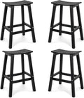 Weatherproof Bar Stools Set of 4, Saddle Seat, Bar Height Stools by LAHAAP