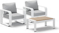 Aluminum Outdoor Sofa Bistro Set, Oversized Patio Conversation Sets Widened by Oasbira