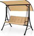 Tangkula 3 Person Porch Swing, Outdoor Swing by TANGKULA