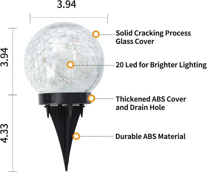 Solar Globe Lights Outdoor Waterproof-Solar Balls - Image 3