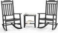3 Piece Outdoor Rocking Bistro Set, Rocking Chairs Outdoor Furniture, Resin by GYMHILL