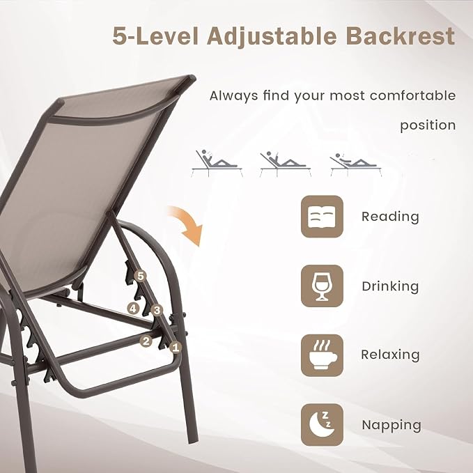 Giantex Patio Lounge Chair, Outdoor Chaise Lounge - Image 8