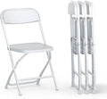 4 PACK White Foldable Plastic Chair | Folding & Stackable | 350 lbs Capacity by OurModernSpace