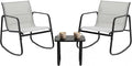 DUMOS 3 Piece Patio Rocking Furniture Set，Outdoor Patio Furniture Conversation by DumosLifestyle
