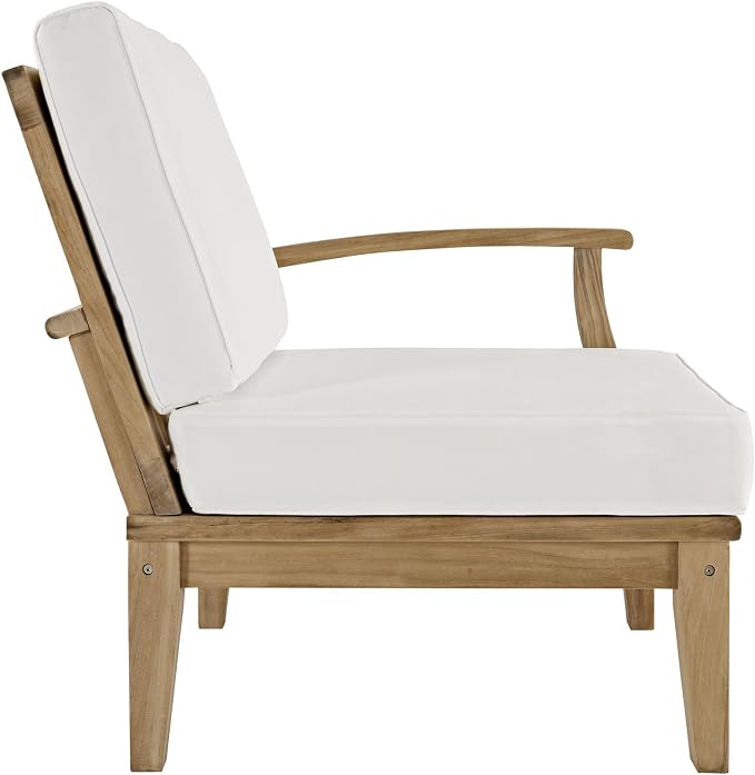 Modway EEI-1149-NAT-WHI-SET Marina Premium Grade A Teak Wood Outdoor Patio - Image 4