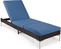 HOMREST Outdoor Chaise Lounge Chair, Patio Wicker Lounge Chair by HOMREST