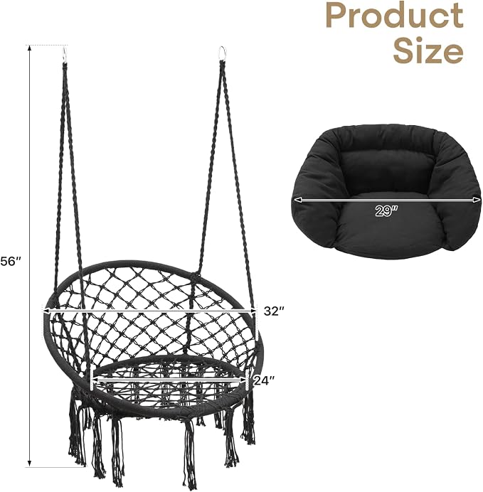 Athena Collection Hammock Chair Hanging Swing Chair - Image 2