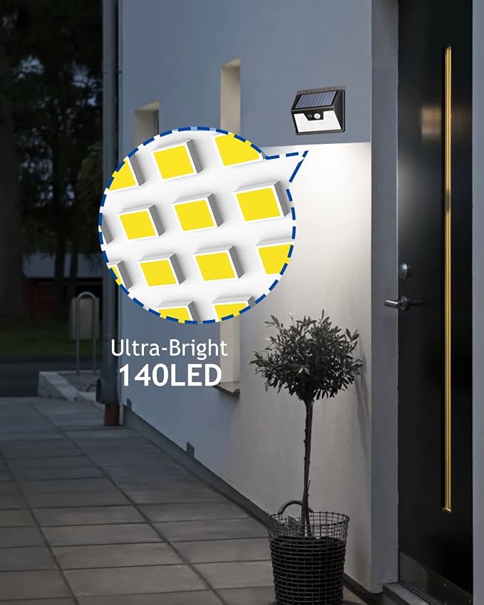 Peasur Solar Powered Lights Outdoor, 140LED 16Pack Motion Sensor Light Outside - Image 2