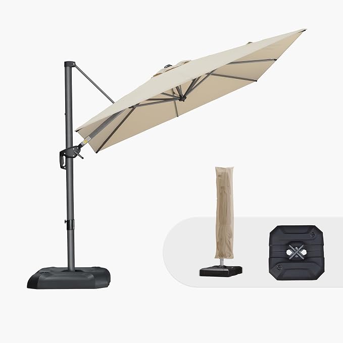 PURPLE LEAF 8'×8' Patio Cantilever Umbrella by PURPLELEAF