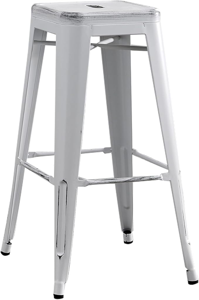 AC Pacific 30” Metal Backless Barstool Set of 2 – Country Rustic Style - Image 4