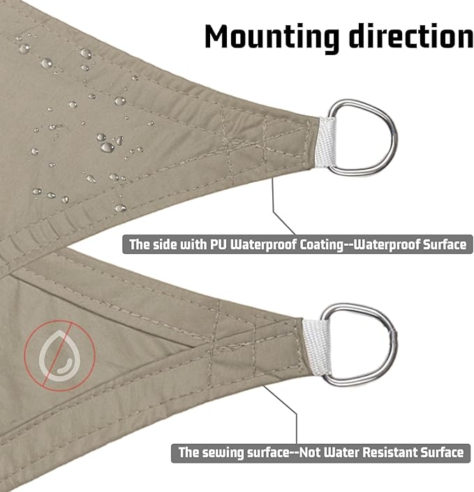 LOVE STORY Right Triangle 6'x8'x10' Waterproof Sun Shade Sail Canopy UV Block - Image 3