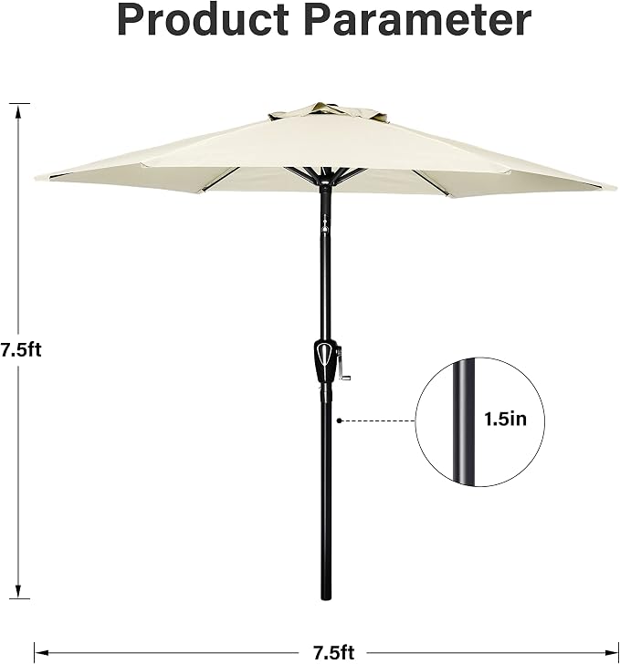 Simple Deluxe 9' Patio Umbrella Outdoor Table Market Yard Umbrella - Image 2
