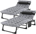 ABORON 2PK Chaise Lounge Chair, 5 Positions Padded Outdoor Tanning Chair by ABORON