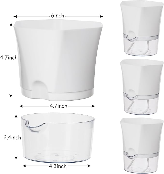 KIMCHOMERSE Self Watering Plant Pots, 6 Inch Orchid Pots, 3 Pack Flowers Pot - Image 2
