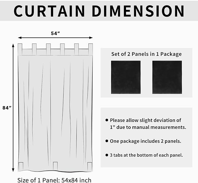Easy-Going Outdoor Patio Curtains Detachable Tab Top Windproof Weatherproof - Image 5