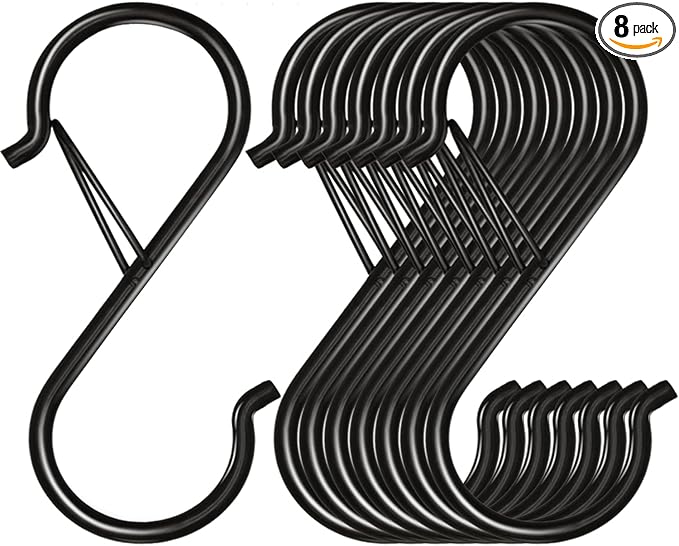 8 Pack S Hooks for Hanging, 3.5 inch Heavy Duty Metal S Hooks by Waitkey