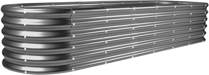 Land Guard 8×2×1.5ft Galvanized Raised Garden Bed Kit, Raised Garden Boxes by LandGuard