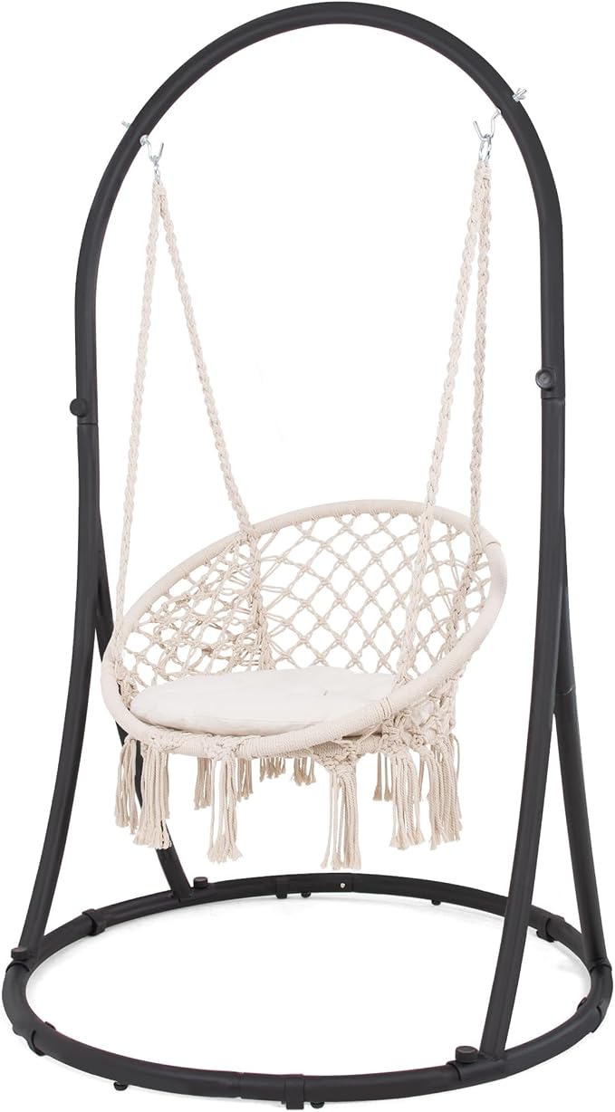 SUNCREAT Hammock Chair with Stand Included, Heavy Duty Hanging Chair with Stand - Image 3