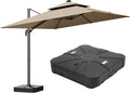 9x12FT Brown Cantilever Outdoor Patio Umbrella by ZLACUIU