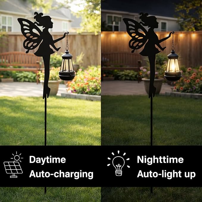 Solar Fairy Garden Lights Outdoor – Spring Decorations Yard Ornaments, - Image 4