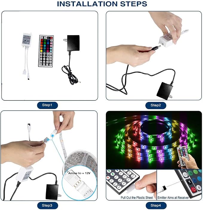 DAYBETTER Led Strip Lights 16.4ft Waterproof Color Changing Led Lights - Image 4