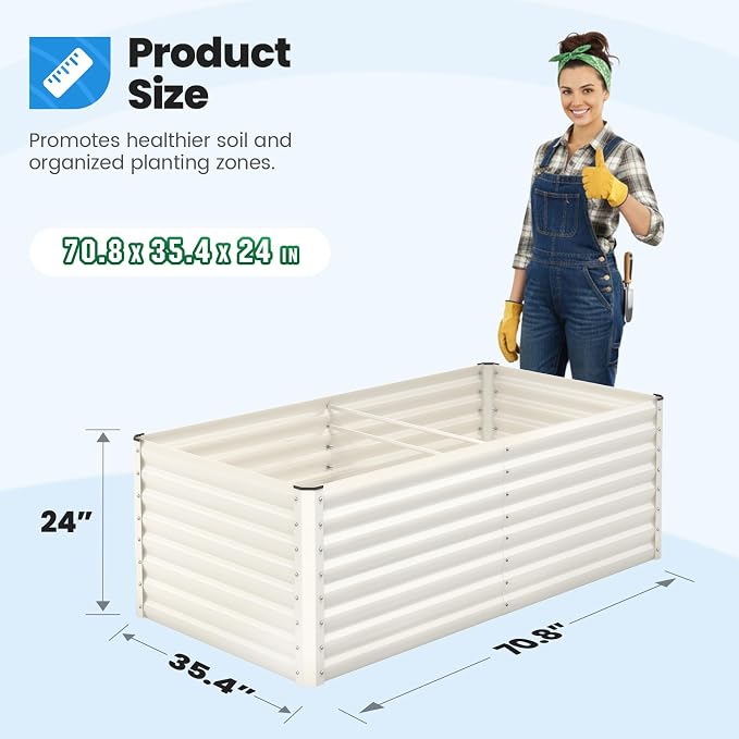 Quictent Galvanized Raised Garden Bed Metal Planter Box Bottomless - Image 6
