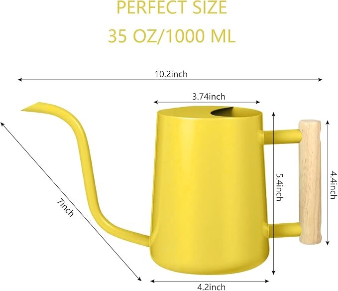 Watering Can Indoor Plants, 35oz Small Stainless Steel Metal Watering Can - Image 3