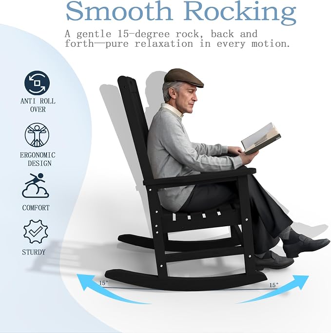 Oversized Rocking Chair Set of 8, Outdoor Rocking Chair - Image 7