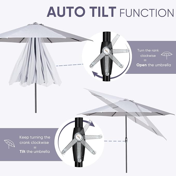 Tempera Patio Market Outdoor Table Umbrella - Image 2