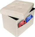 AmasSmile Storage Ottoman Folding Foot Rest Stool by AmasSmile
