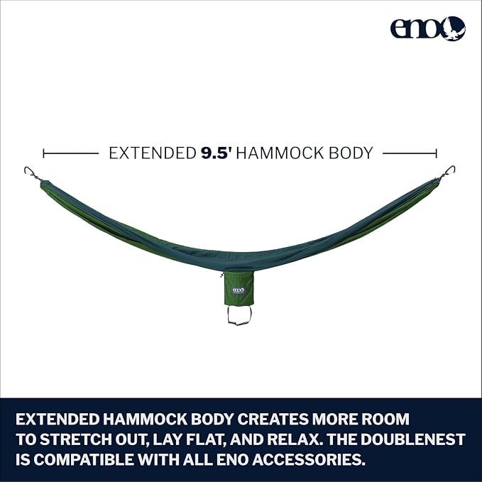 ENO, Eagles Nest Outfitters DoubleNest Lightweight Camping Hammock, 1 to 2 - Image 2
