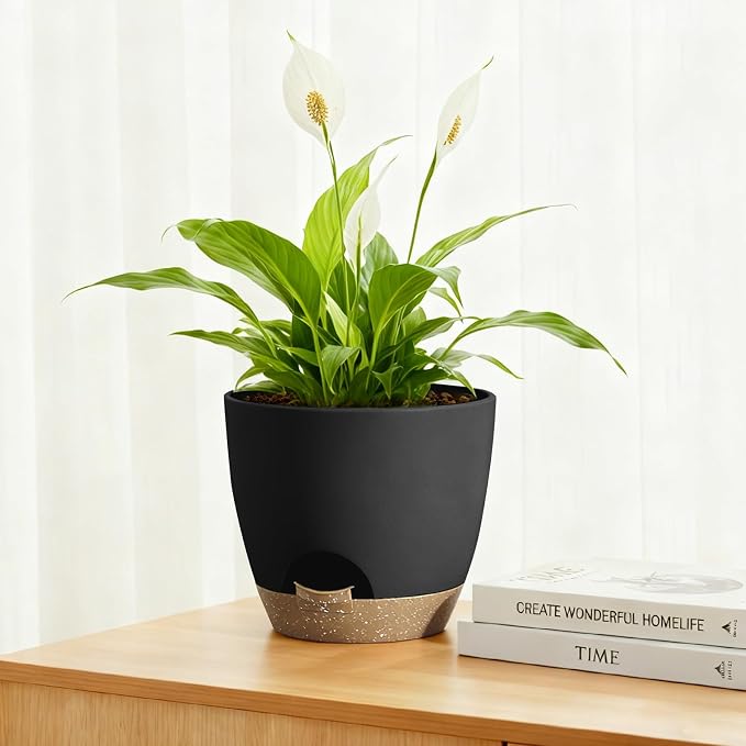 Plant Pots 8/7.5/7/6.5/6 Inch Self Watering Pots, 5 Pack Planters - Image 5