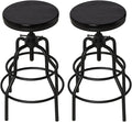 LOKKHAN Vintage Industrial Bar Stool-Rustic Swivel Bar Stool-Round Walnut Wood by LOKKHAN