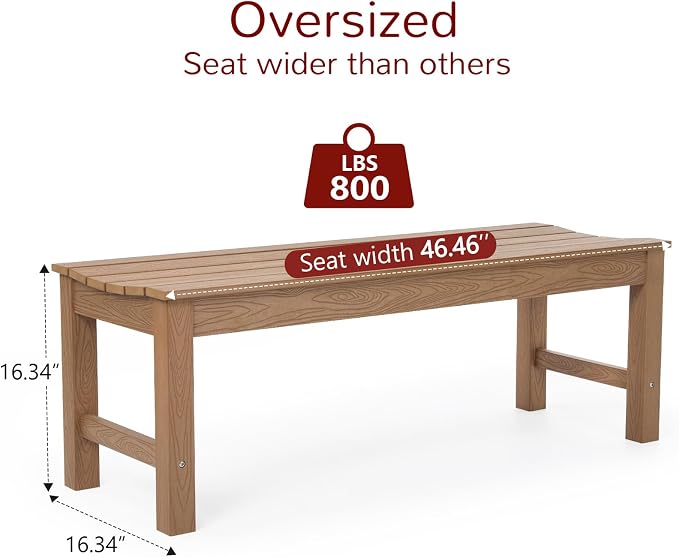 Stoog Outdoor Bench Set of 2, All-Weather HIPS Garden Bench - Image 3