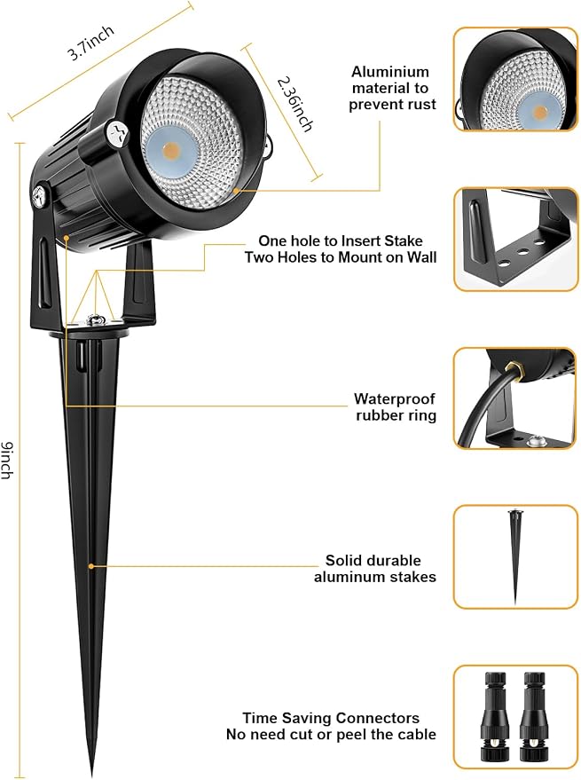ZUCKEO 12W RGB Low Voltage Landscape Lighting Remote Control Color Changing - Image 5