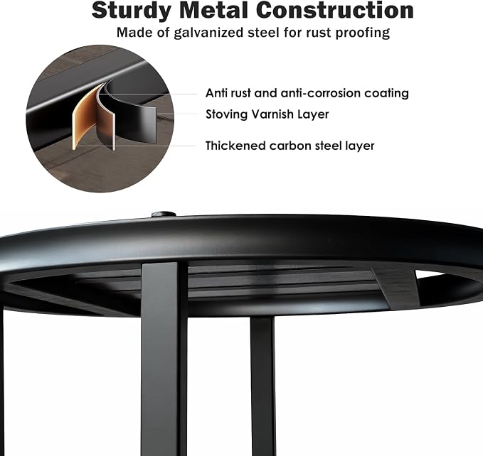 Plant Stand Indoor Outdoor, 13 Inch Tall Metal Plant Stands Riser, Heavy Duty - Image 3