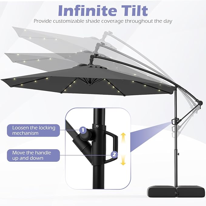 Tangkula 10ft Solar LED Patio Umbrella - Image 5