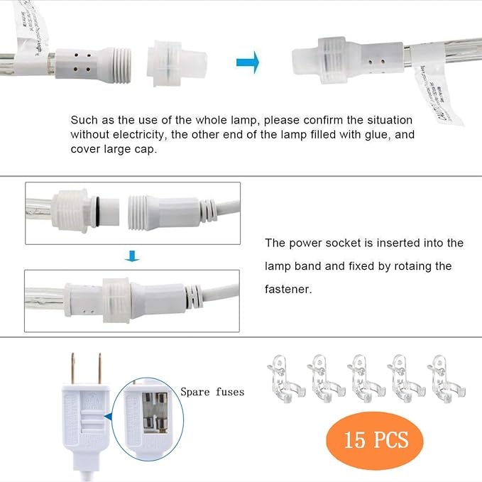 50ft LED Rope Lights Outdoor, 360 LED Connectable & Flexible Tube Lights - Image 6