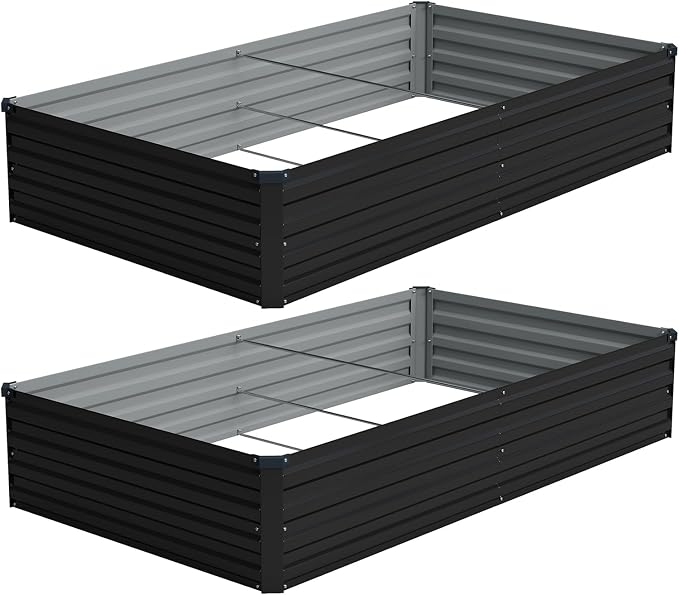Vengarus 8x4x1FT Galvanized Raised Garden Bed Kit, Outdoor Metal Planter Box by Vengarus