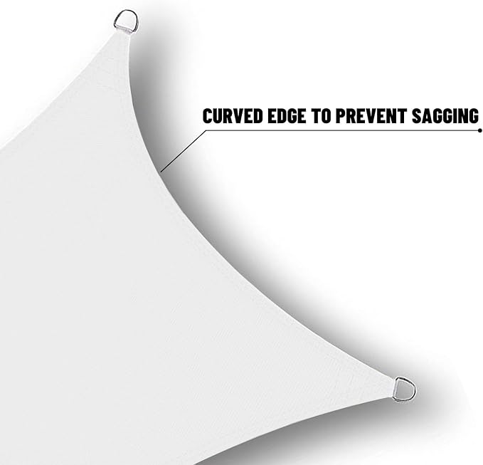 SUNNY GUARD Waterproof Sun Shade Sail 10'x11'x14.9' White Right Triangle UV - Image 5