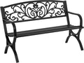 Patio Garden Bench 50 inch Outdoor Metal Loveseat Chairs by FDW
