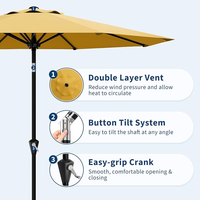 Garvee 9FT Patio Umbrella - Image 4