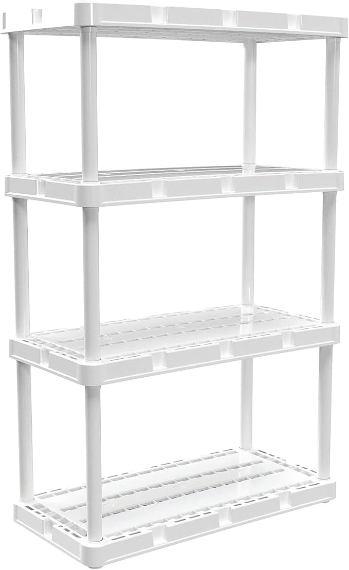 Gracious Living 4 Pack Light Duty Storage Shelves, Knect-A-Shelf 4-Shelf - Image 9
