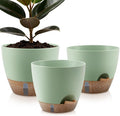 Self-Watering Plant Pots with Water Level Indicator, Drainage Holes & Saucers – by QRRICA