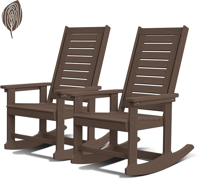 GREENVINES Outdoor Rocking Chairs | Set of 2 | Porch Rocker | HDPE Plastic | by GreenVines