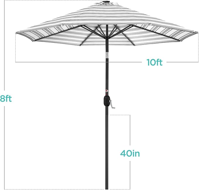 Best Choice Products 10ft Solar Polyester LED Lighted Patio Umbrella w/Tilt - Image 7
