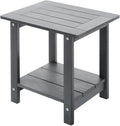 Double Adirondack Outdoor Side Table Weather Resistant, Outdoor Rectangular by Meluvici