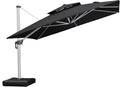 PURPLE LEAF 12 Feet Double Top Deluxe Square Patio Umbrella Offset Hanging by PURPLELEAF